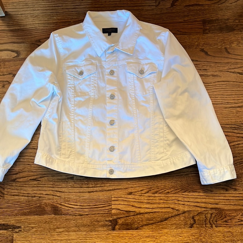 Talbots white denim jacket